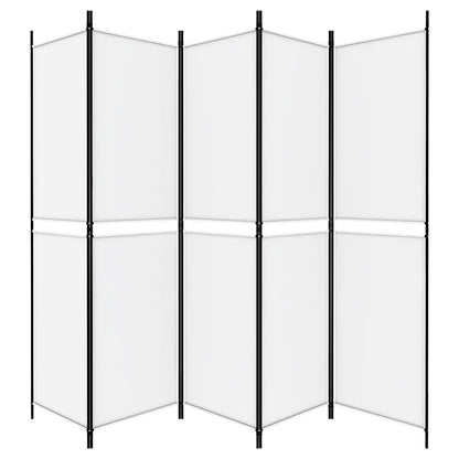 Kamerscherm met 5 panelen 250x200 cm stof wit