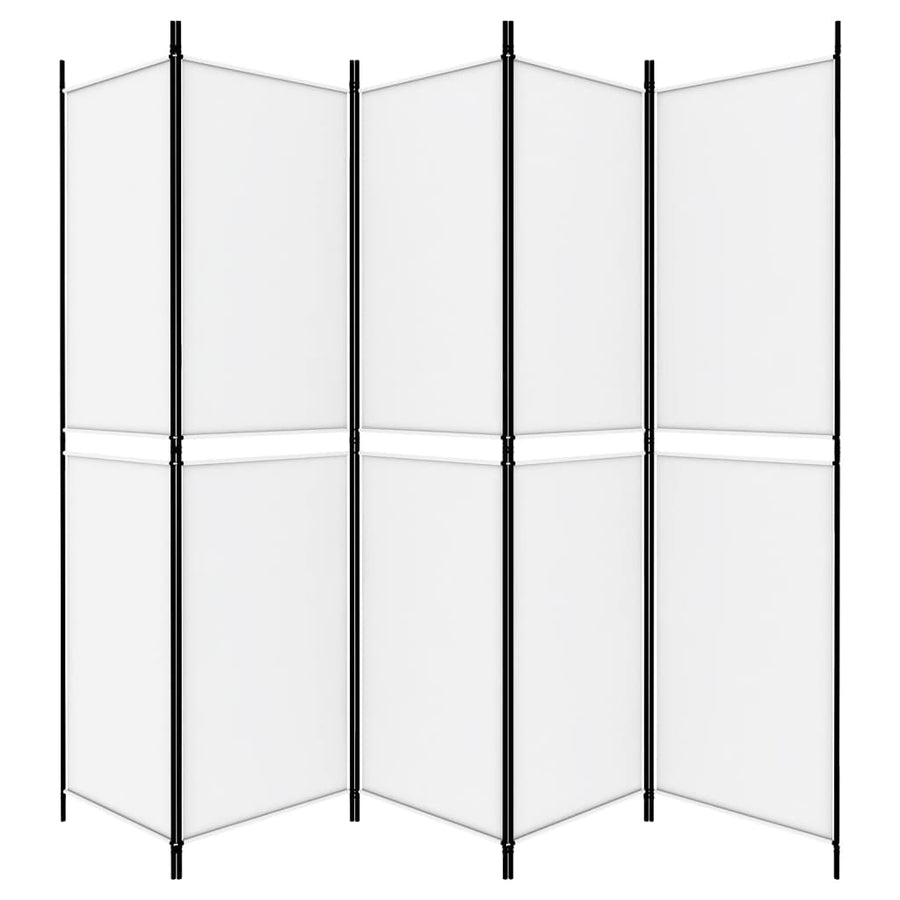 Kamerscherm met 5 panelen 250x200 cm stof wit