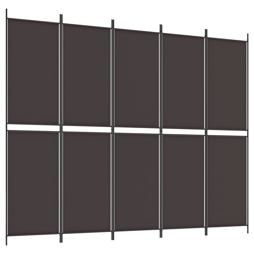 Kamerscherm Met 5 Panelen 250X200 Cm Stof Bruin