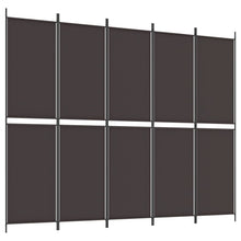 Kamerscherm Met 5 Panelen 250X200 Cm Stof Bruin