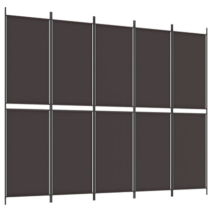 Kamerscherm Met 5 Panelen 250X200 Cm Stof Bruin
