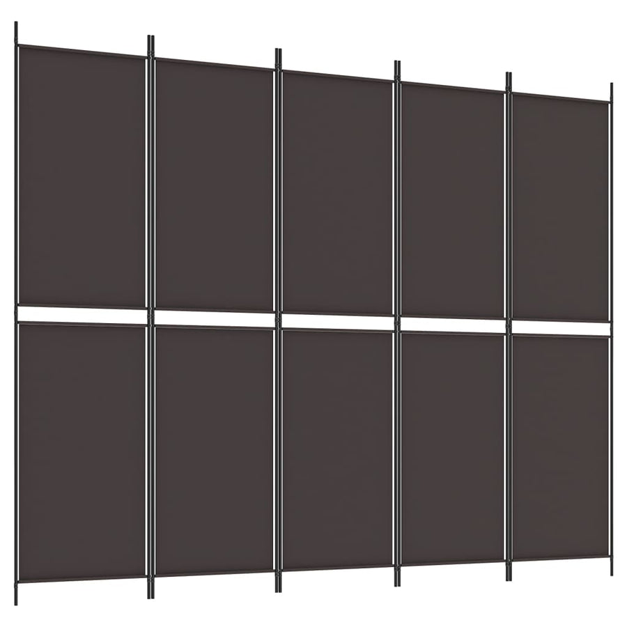 Kamerscherm Met 5 Panelen 250X200 Cm Stof Bruin