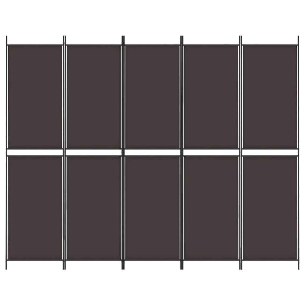 Kamerscherm Met 5 Panelen 250X200 Cm Stof Bruin