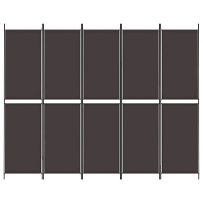 Kamerscherm Met 5 Panelen 250X200 Cm Stof Bruin