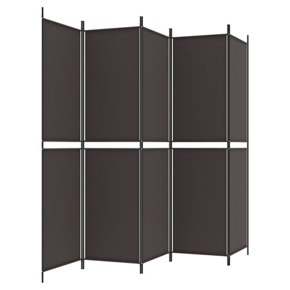 Kamerscherm Met 5 Panelen 250X200 Cm Stof Bruin