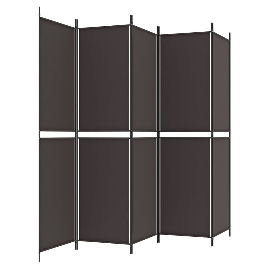 Kamerscherm Met 5 Panelen 250X200 Cm Stof Bruin