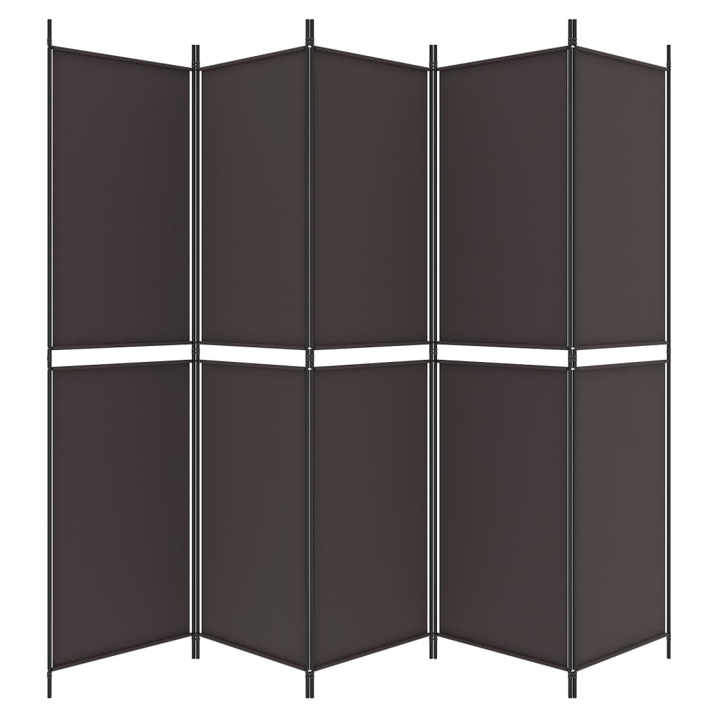 Kamerscherm Met 5 Panelen 250X200 Cm Stof Bruin