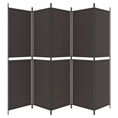 Kamerscherm Met 5 Panelen 250X200 Cm Stof Bruin