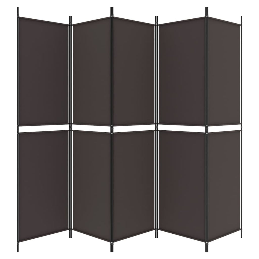 Kamerscherm Met 5 Panelen 250X200 Cm Stof Bruin