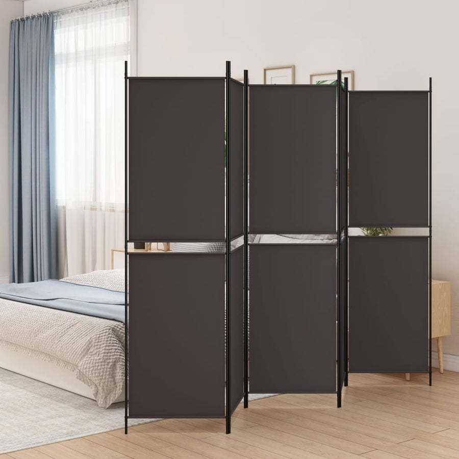Kamerscherm Met 5 Panelen 250X200 Cm Stof Bruin