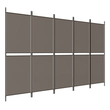 Kamerscherm met 5 panelen 300x200 cm stof antracietkleurig