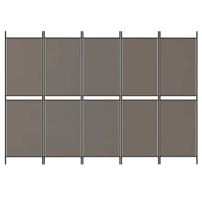 Kamerscherm met 5 panelen 300x200 cm stof antracietkleurig