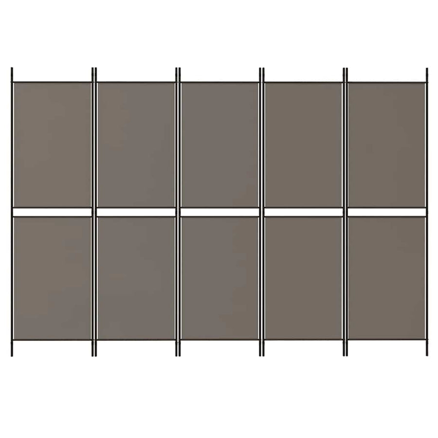 Kamerscherm met 5 panelen 300x200 cm stof antracietkleurig