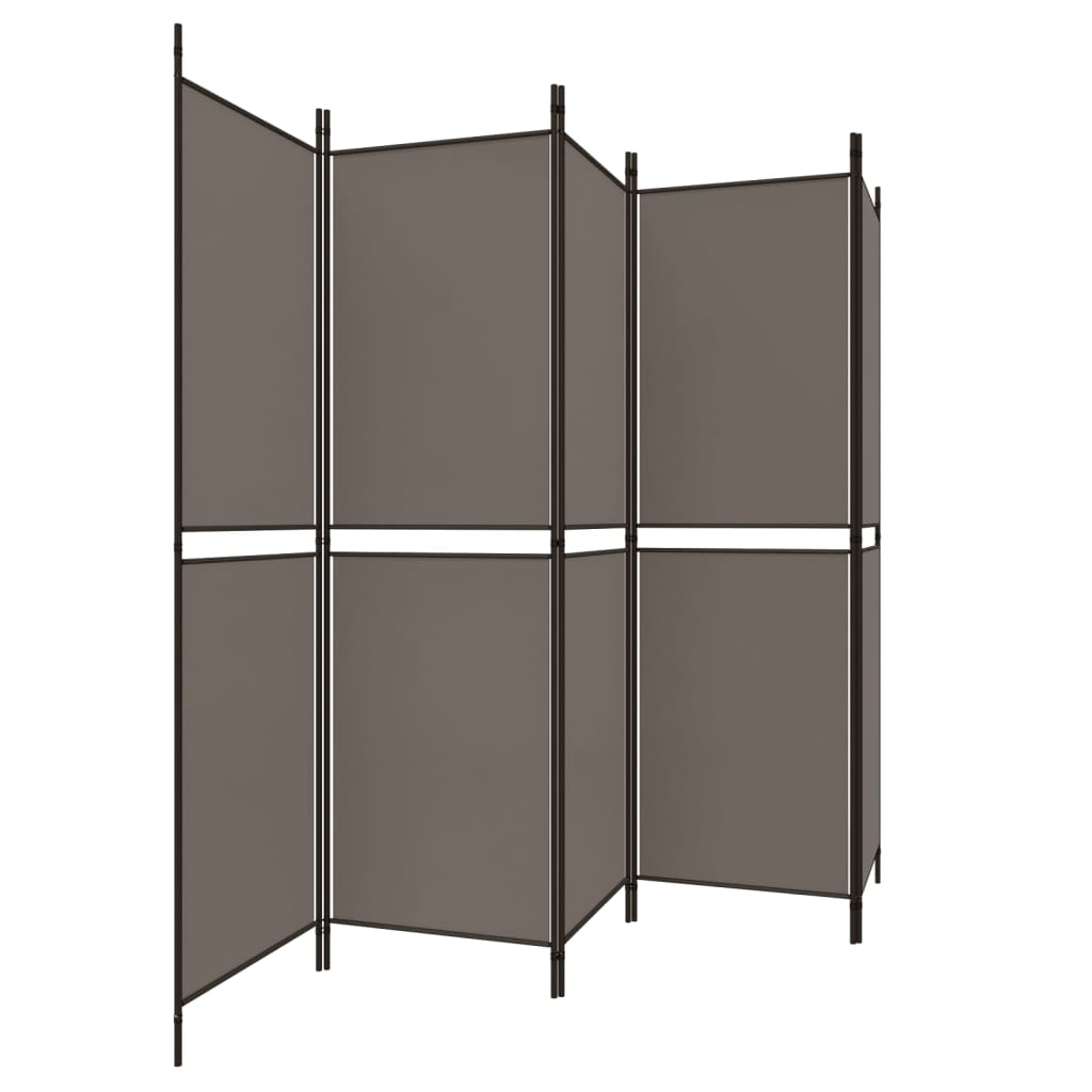 Kamerscherm met 5 panelen 300x200 cm stof antracietkleurig