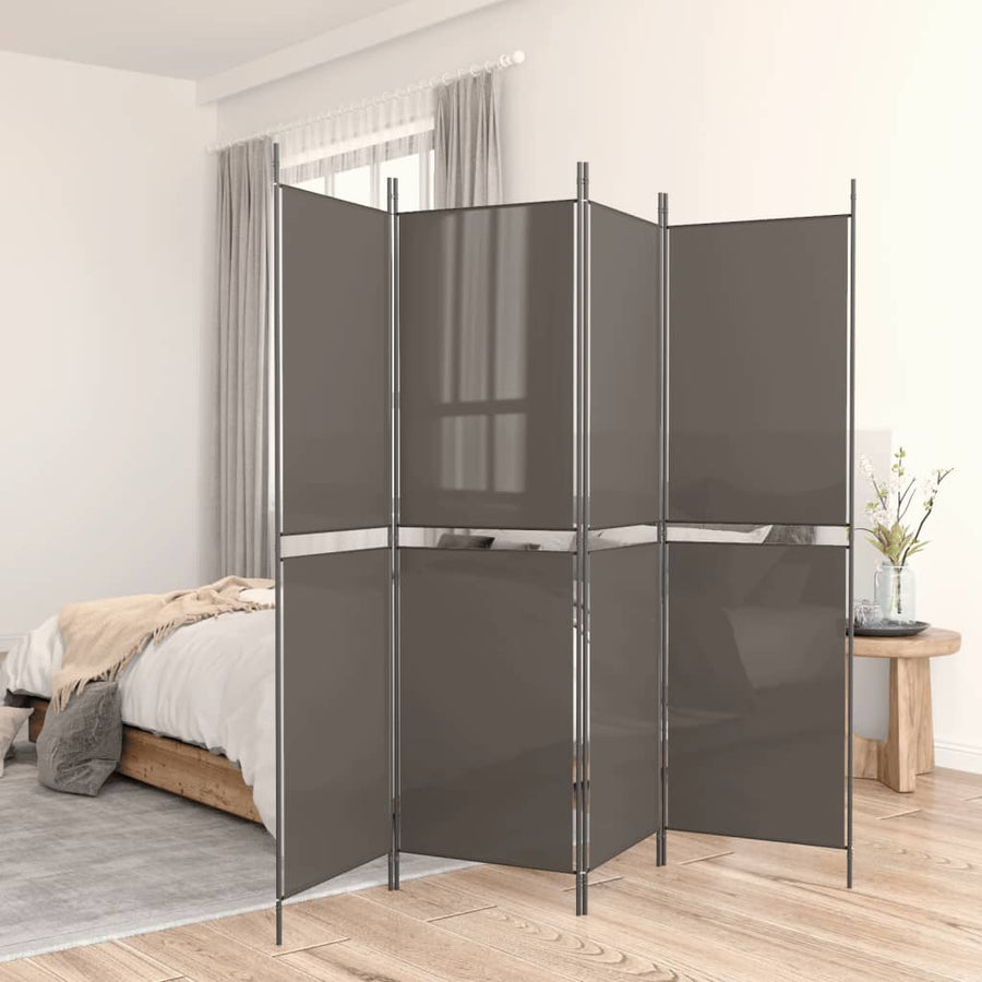 Kamerscherm met 5 panelen 300x200 cm stof antracietkleurig