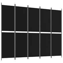 Kamerscherm Met 5 Panelen Stof Zwart 5