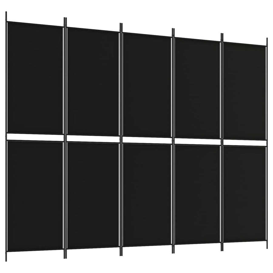 Kamerscherm Met 5 Panelen Stof Zwart 5