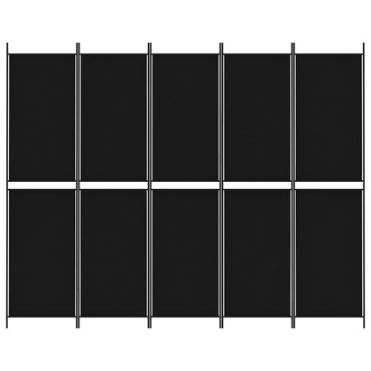 Kamerscherm Met 5 Panelen Stof Zwart 5