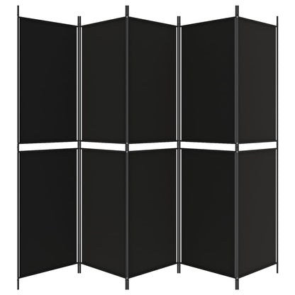 Kamerscherm Met 5 Panelen Stof Zwart 5
