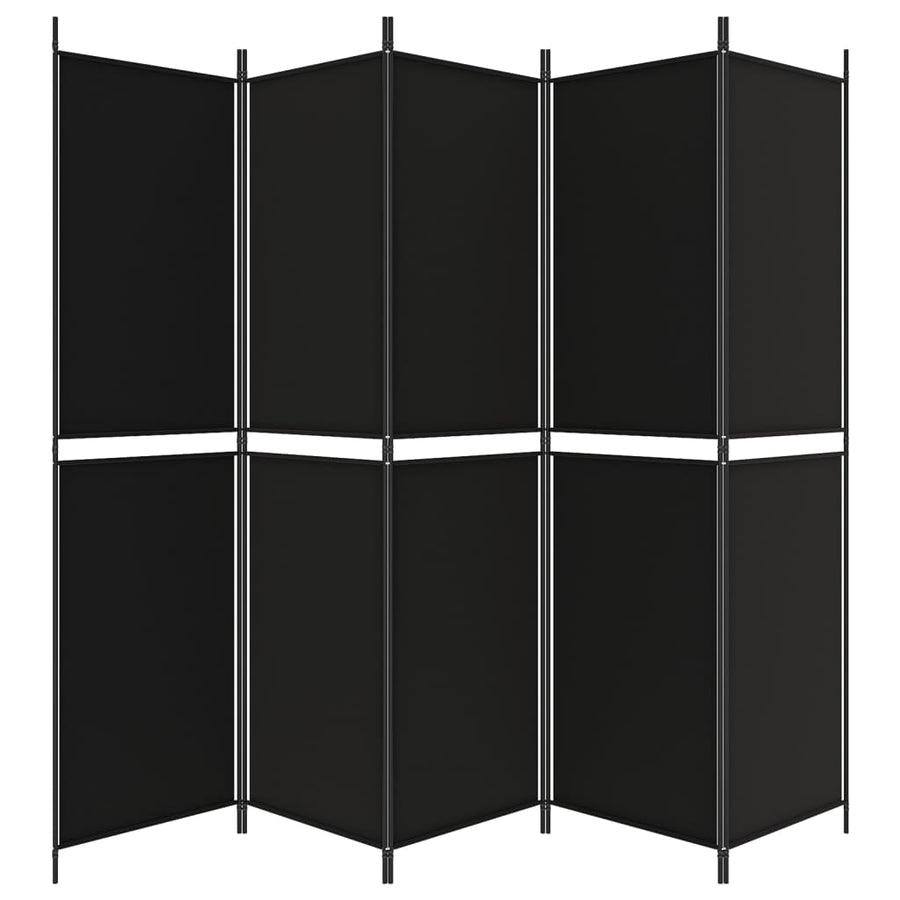 Kamerscherm Met 5 Panelen Stof Zwart 5