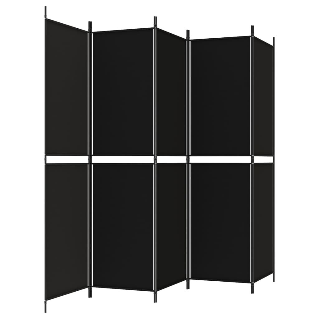 Kamerscherm Met 5 Panelen Stof Zwart 5