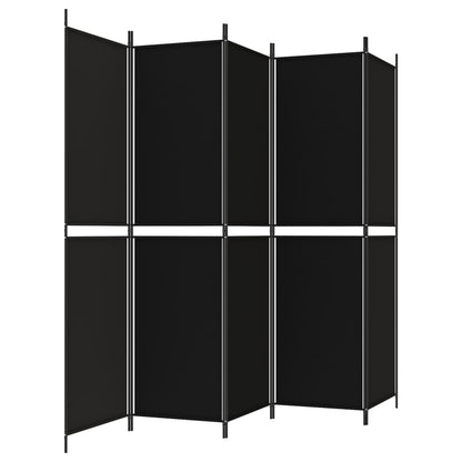 Kamerscherm Met 5 Panelen Stof Zwart 5