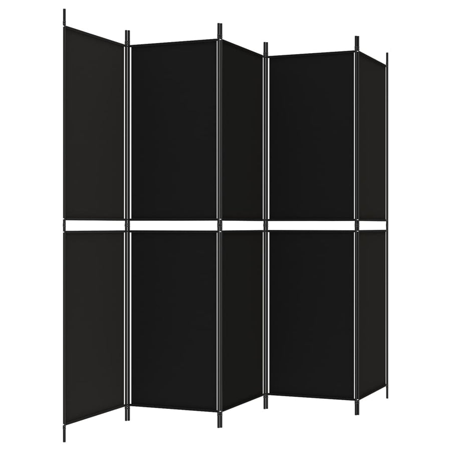 Kamerscherm Met 5 Panelen Stof Zwart 5
