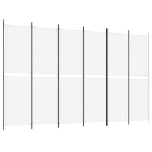Kamerscherm met 6 panelen 300x200 cm stof wit