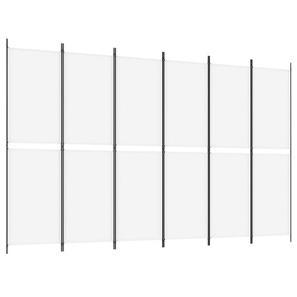 Kamerscherm met 6 panelen 300x200 cm stof wit