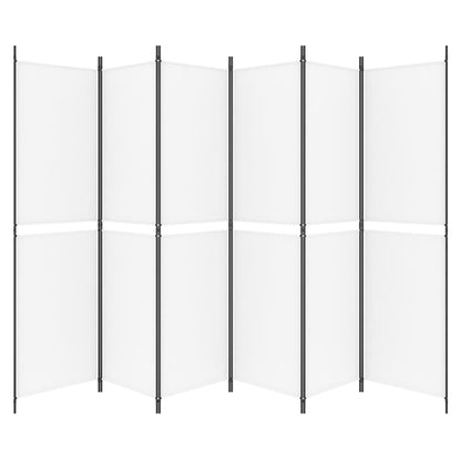 Kamerscherm met 6 panelen 300x200 cm stof wit