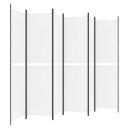 Kamerscherm met 6 panelen 300x200 cm stof wit