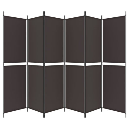 Kamerscherm met 6 panelen 300x200 cm stof bruin