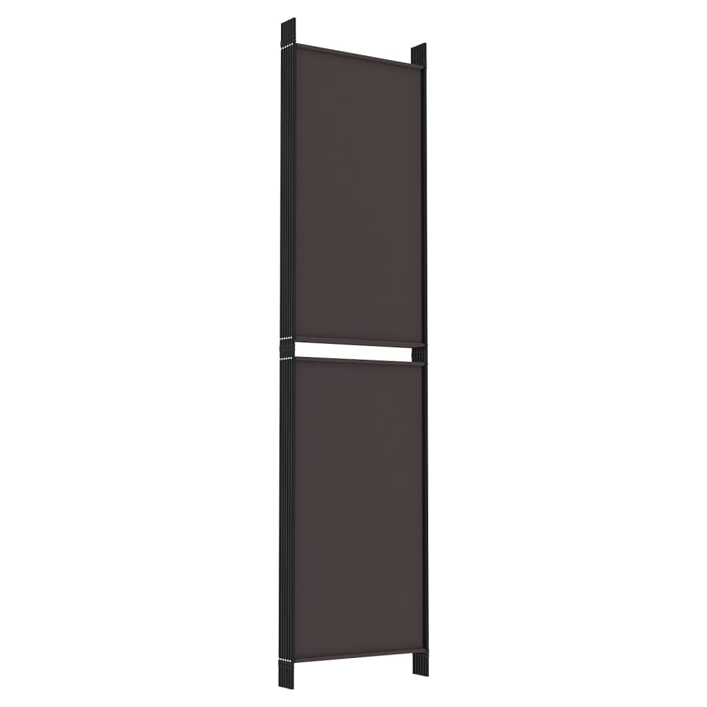 Kamerscherm met 6 panelen 300x200 cm stof bruin