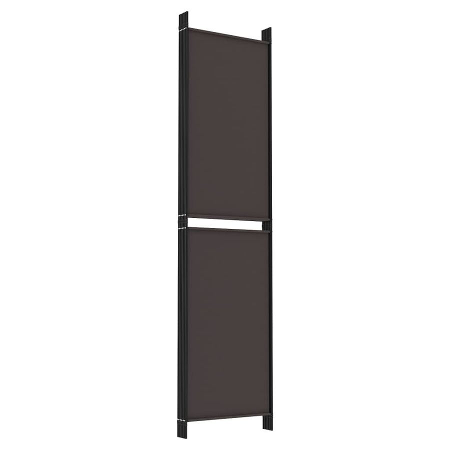 Kamerscherm met 6 panelen 300x200 cm stof bruin