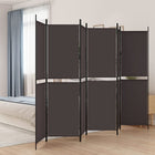 6-Panel Room Divider 300x200 cm Fabric Brown