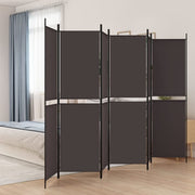Kamerscherm 6 panelen 300x200 cm stof bruin