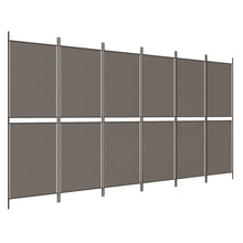 Kamerscherm met 6 panelen 300x200 cm stof antracietkleurig