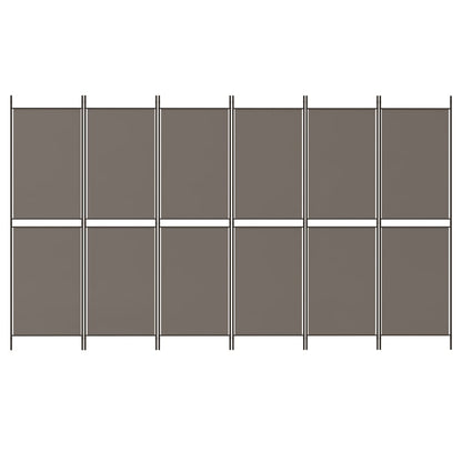 Kamerscherm met 6 panelen 300x200 cm stof antracietkleurig