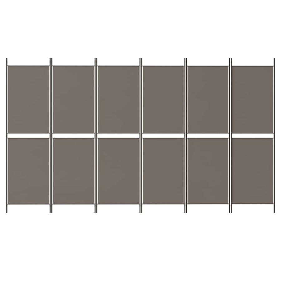 Kamerscherm met 6 panelen 300x200 cm stof antracietkleurig