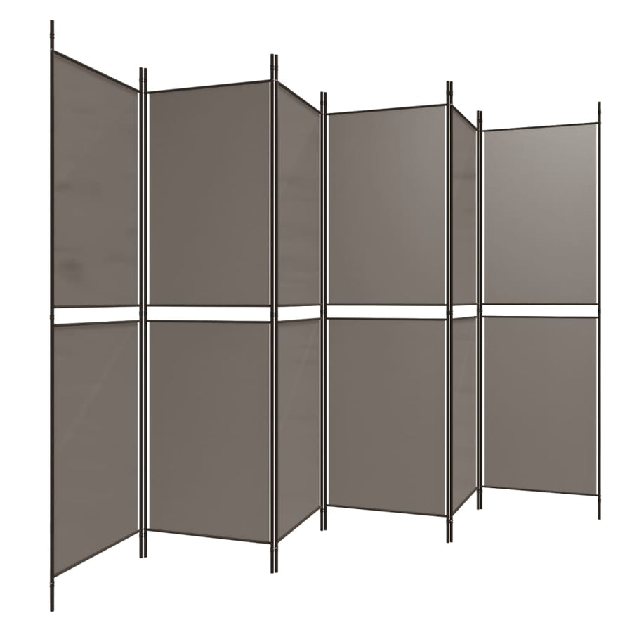 Kamerscherm met 6 panelen 300x200 cm stof antracietkleurig