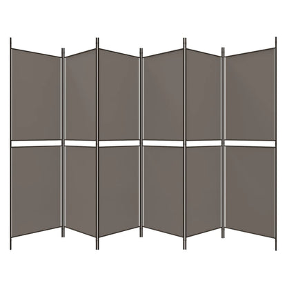 Kamerscherm met 6 panelen 300x200 cm stof antracietkleurig
