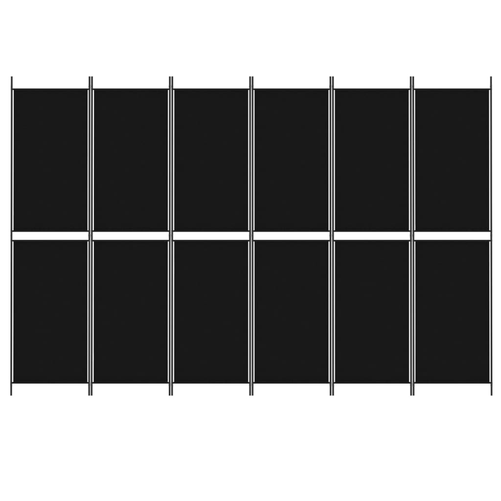 Kamerscherm Met 6 Panelen Stof Zwart 6