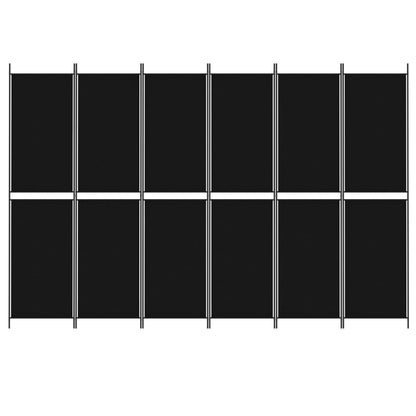 Kamerscherm Met 6 Panelen Stof Zwart 6