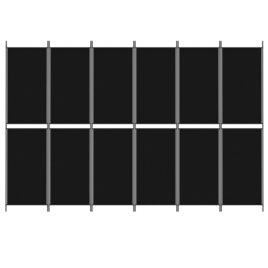 Kamerscherm Met 6 Panelen Stof Zwart 6