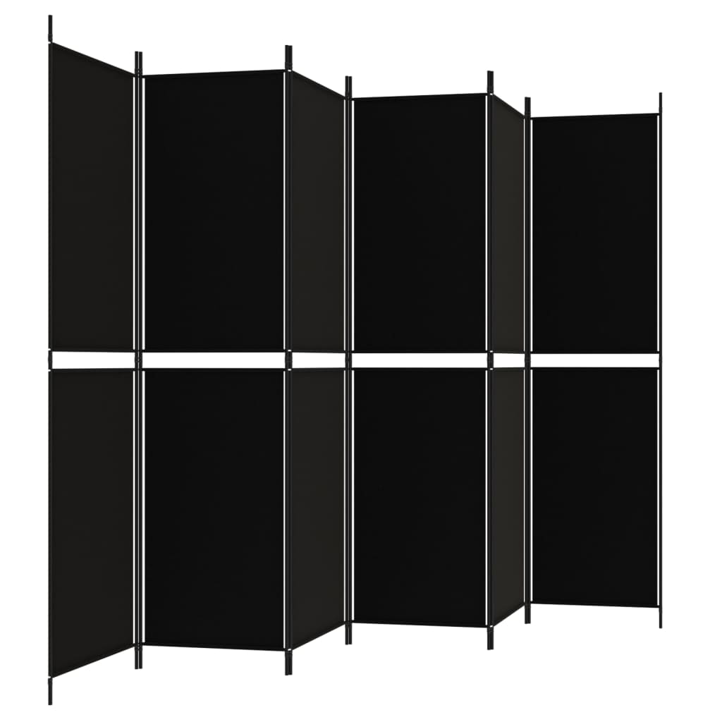 Kamerscherm Met 6 Panelen Stof Zwart 6