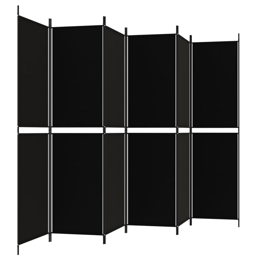 Kamerscherm Met 6 Panelen Stof Zwart 6