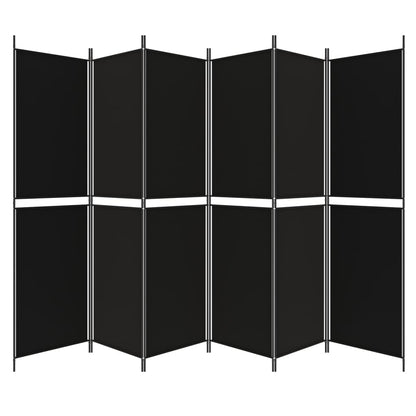 Kamerscherm Met 6 Panelen Stof Zwart 6