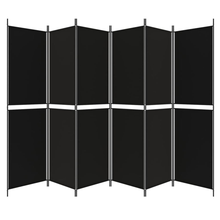Kamerscherm Met 6 Panelen Stof Zwart 6