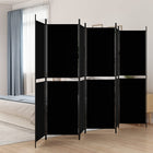 Room Divider with 6 Panels Fabric Black 6
