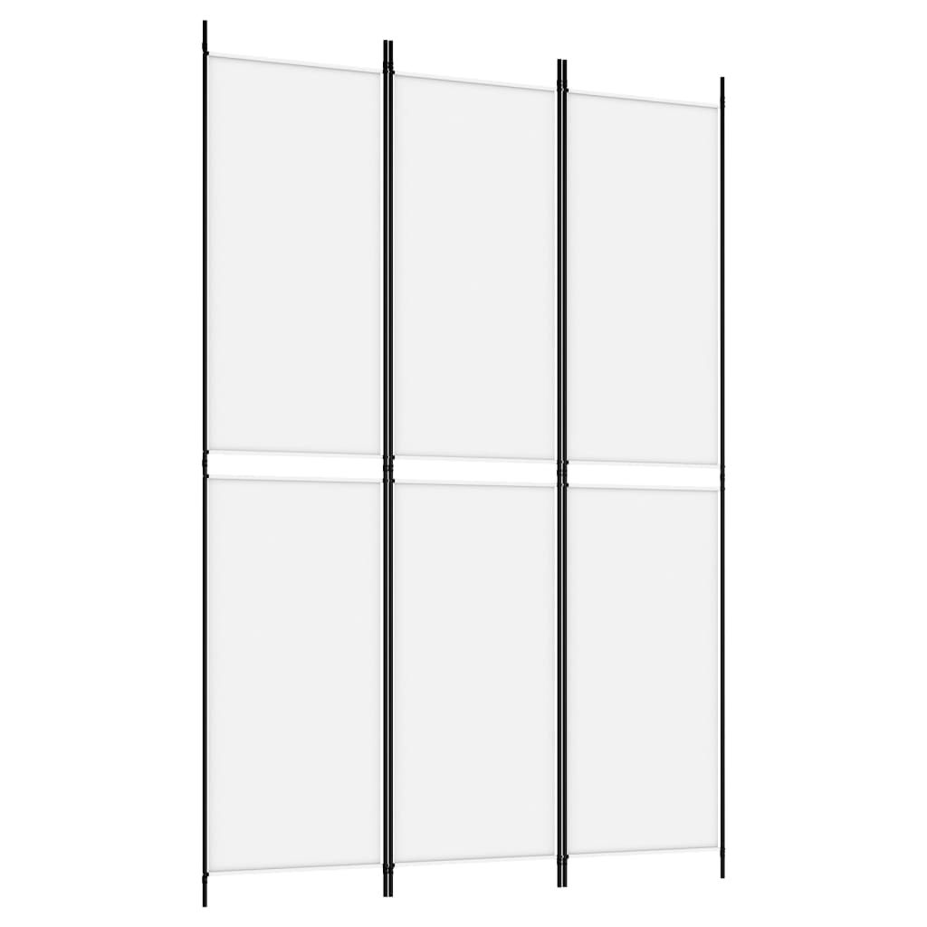 Kamerscherm Met 3 Panelen 150X220 Cm Stof Wit 150 x 220 cm